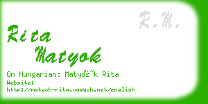 rita matyok business card